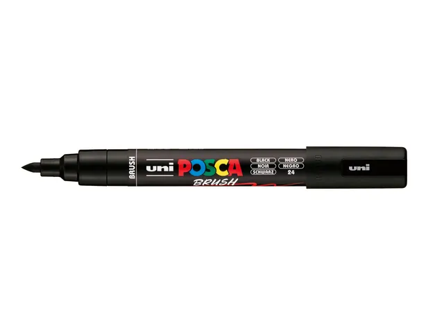 Paintmarker Uni POSCA PC-5BR brushpunt M zwart