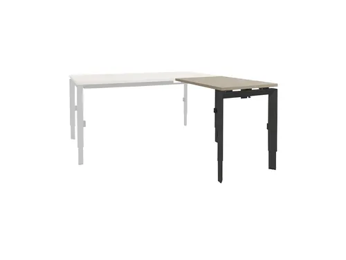 Bureau Linesto N3 aanbouwtafel 80x60cm robson eiken 25mm zwart