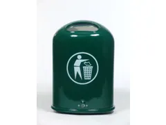 Staalplaat Afvalemmer 45 Liter Ovale Opening Veerklep Mosgroen