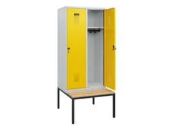 locker met bank,HxBxD 1950x800x815mm,2vak,vak B 400mm,draaigrendel