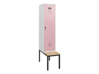 locker met bank,HxBxD 1950x400x815mm,1vak,vak B 400mm,draaigrendel - 2