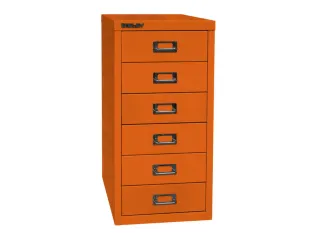 kantoor-ladekast HxBxD 590x279x380mm 6 laden romp + front oranje staal - 4