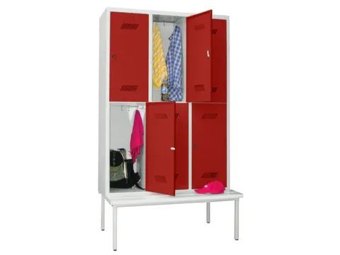 banklocker,dubbeldeks,HxBxD 2150x1200x800mm,RAL7035,front RAL3000