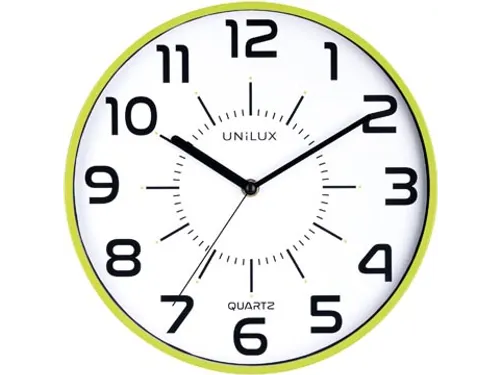 Unilux Pop Wandklok diameter 28cm Plastic Groen Cijferaanduiding