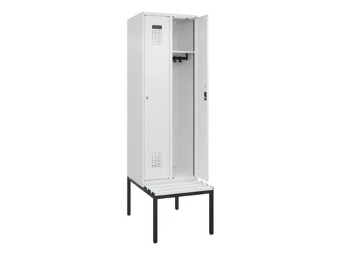 locker met bank,HxBxD 2120x600x815mm,2vak,vak B 300mm,cilinderslot