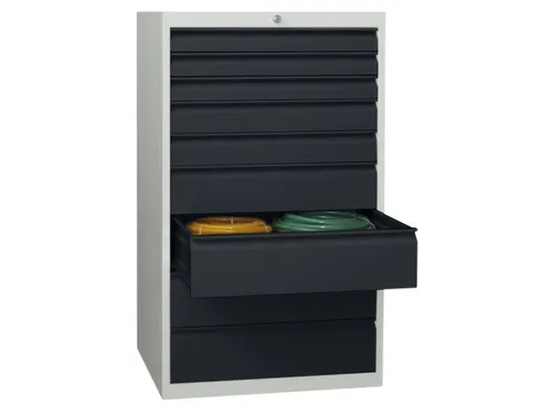 ladekast HxBxD 1200x715x600mm 9laden slot RAL7035 front RAL7016