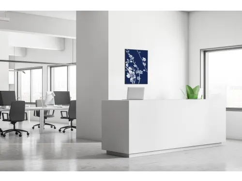 Wanddecoratie Textiel Set A2 Japanse Bloesem Blauw