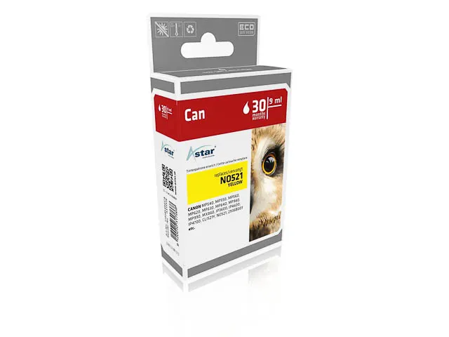 AS15936 ASTAR CANON CLI521Y MP Inkt geel rebuilt 470pagina's Chip 9ml