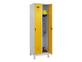 locker,HxBxD 1950x600x500mm,2vak,vak B 300mm,draaigrendel,voeten - 1