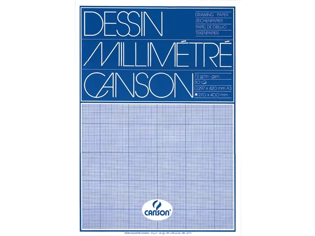 Millimeterblok Canson A3 blauw