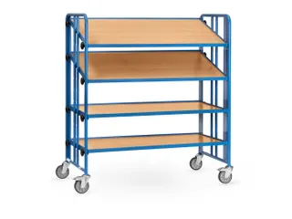 Bakkenwagen 2895 300kg 1280x658mm blauw 4 kantelbare etages - 2
