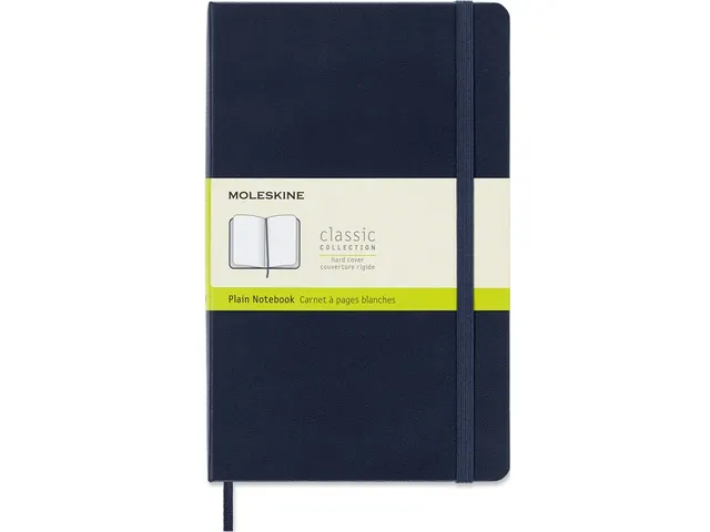 Notitieboek Moleskine large 130x210mm blanco hard cover sapphire blue