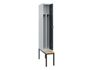 locker met bank,voor scheiding van kleding,HxBxD 2120x300x815mm,1vak - 1