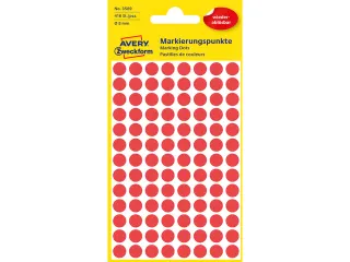 Etiket Zweckform 8mm rond blister 4 vel a 104 et. rood Non-permanent - 1