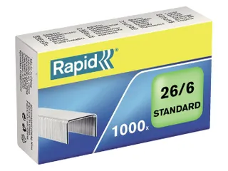 Nieten Rapid 26/6 gegalvaniseerd standaard 1000 stuks - 1