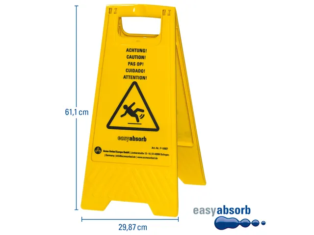 waarschuwingsbord Caution Easy Absorb tweezijdig, opvouwbaar.