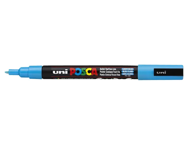 Verfstift Posca PC3M Fijne punt 0,9-1,3mm Lichtblauw