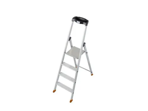 trapladder,eenzijdig,4treden,bordes met profiel,Stand H 0,85m