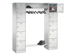 personeelsgarderobe draaigr. 1950x1700x500mm 2x5 vakken 400mm RAL7035