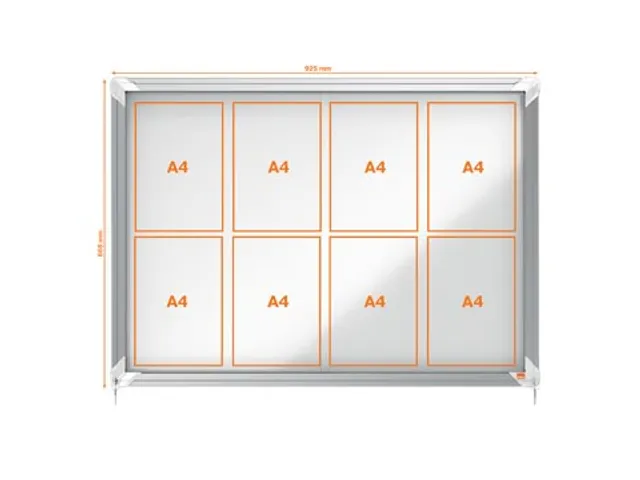 Premium Plus vitrine intérieure, porte coulissante avec serrure, magn