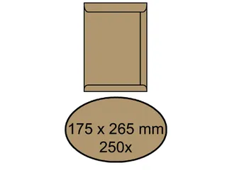Envelop Akte 175x265mm Zelfklevend 90gr Bruin - 1