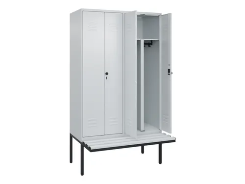 PBM-locker met bank,HxBxD 2120x1200x815mm,4vak,vak B 300mm