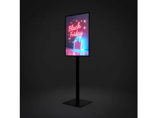 Verlichte Infostandaard LED Slide In A1 Zwart