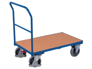 Platformwagen 500kg Laadvlak 1030x600mm Duwbeugel Ral 5010 Beuken - 3