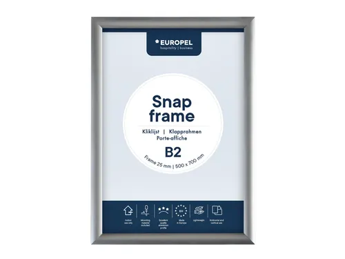 Europel Kliklijst Premium B2 50x70cm 25mm Zilver