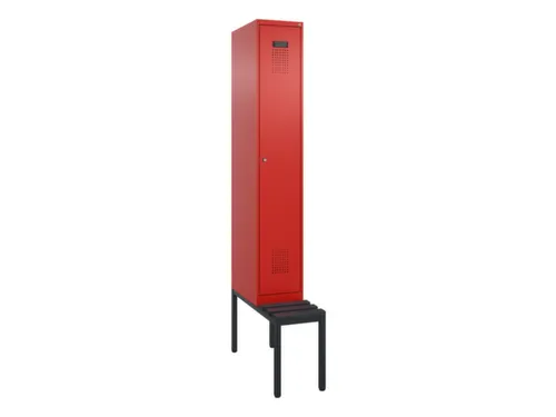locker met bank,HxBxD 2120x300x815mm,1vak,vak B 300mm,cilinderslot