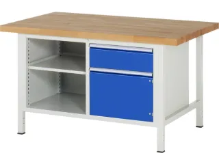werkbank,HxBxD 840-1040x1500x900mm,beukblad,draagverm. 1250kg,4voeten - 1