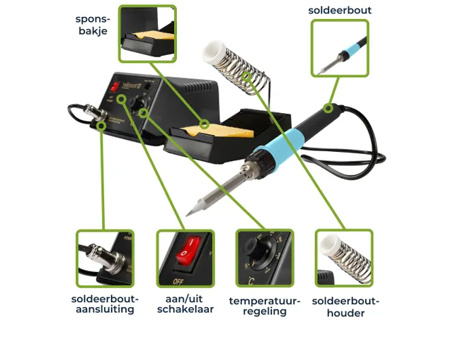 Soldeerstation Met Keramisch Verwarmingselement 48W 150-420°C