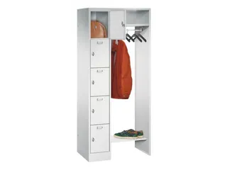 personeelsgarderobe draaigr. 1950x750x500mm 1x5 vakken 300mm RAL7035 - 1