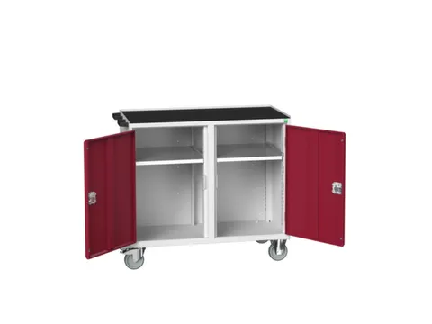 montagetafel 965x1050x550mm staalblad 2 kasten RAL7035 front RAL3004