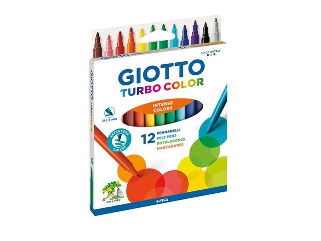 Viltstift Giotto Turbo Color assorti 12st | ViltstiftenShop.nl