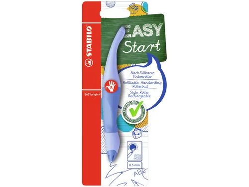 Rollerpen STABILO Easyoriginal rechts M pastel luchtig blauw blister