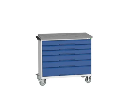 gereedschapswagen 980x1050x600mm linoleum blad 6 laden RAL7035+RAL5010