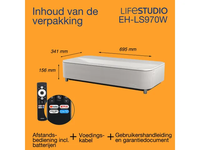 Epson Lifestudio Grand Plus EH-LS970W 4K Laser Beamer 4000 Lumen