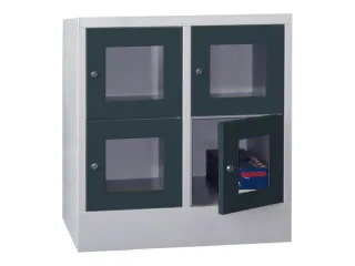 lockerkast,HxBxD 855x800x500mm,2x2vakken,RAL7035,front RAL7016 - 2