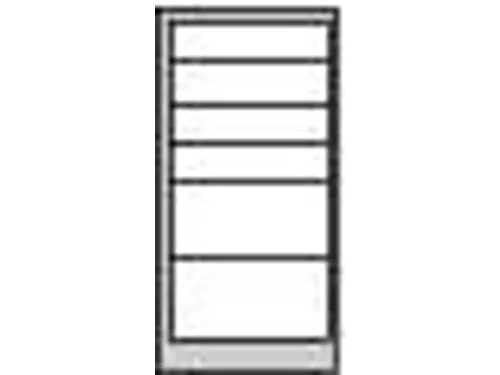 ladekast 900x500x500mm 6laden cilinderslot RAL7035 front RAL6011