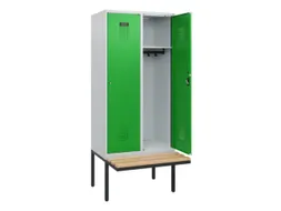 locker met bank,HxBxD 1950x800x815mm,2vak,vak B 400mm,cilinderslot