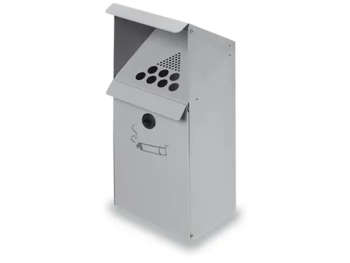Wandasbak 3.7 liter Hxbxd 410x180x150mm Schuine Verzinkt Zilver