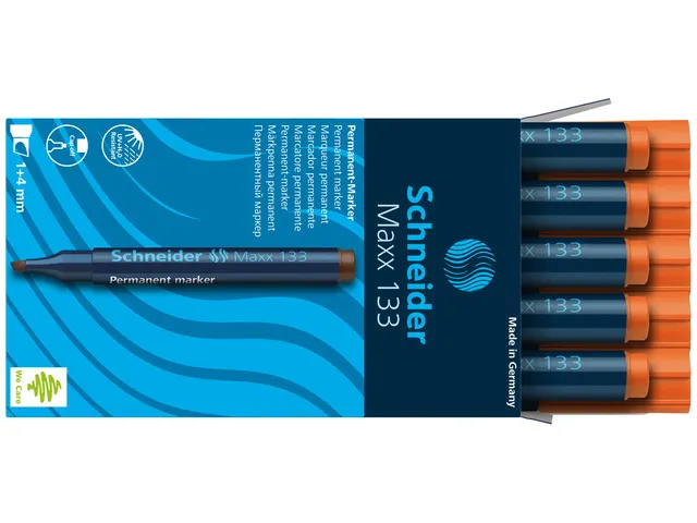 Marqueur Schneider Maxx 133 permanent orange, pointe biseautée