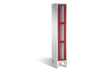 lockerkast 1850x320x500mm 1x3 vakken Cilinderslot Poten, RAL3003 - 2