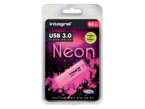 USB stick 3.0 Integral Neon USB-A 64GB roze