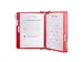 Support mural Rouge 10 pochettes 5 onglets 500x350x120mm