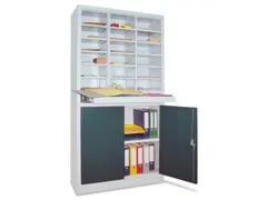 post-/brochurekast,HxBxD 1950x1000x400mm,RAL7035,front RAL7016