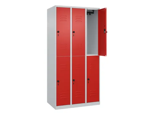 dubbeldekse locker,HxBxD 1850x900x500mm,3x2vak.,vak B 300mm
