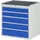 ladekast 825x770x650mm 5laden cilinderslot RAL7035 RAL5010 metaal