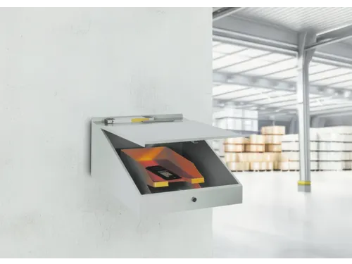 Wandlessenaar Hxbxd 250x495x495mm Cilinderslot Ral 7035